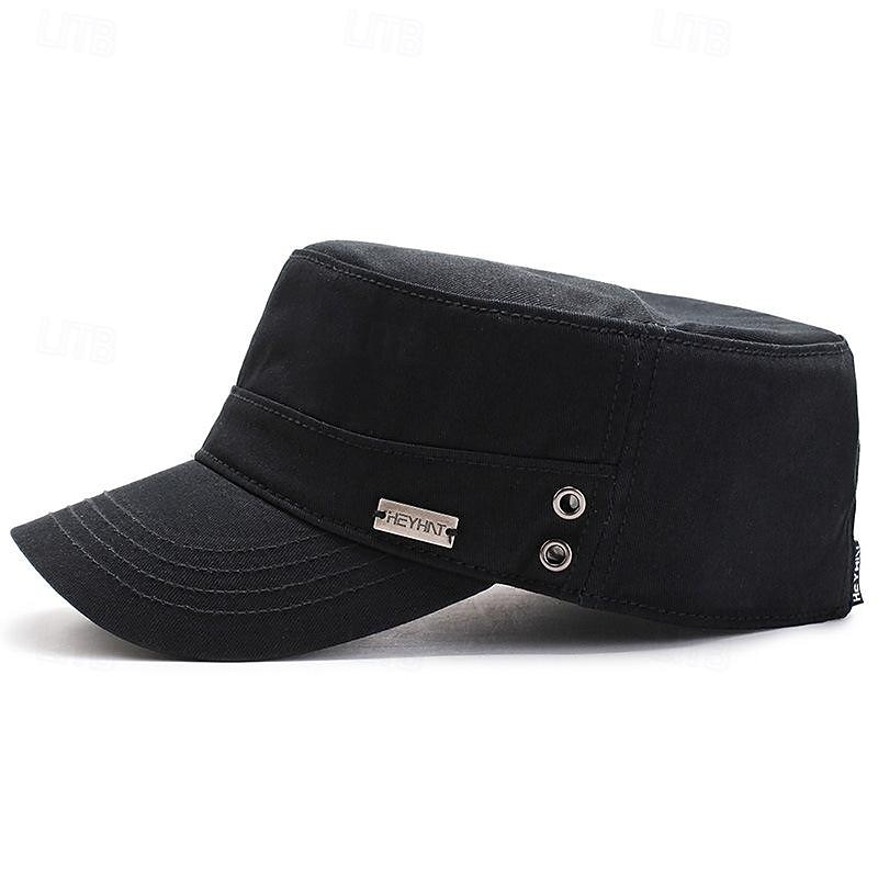 Homens Boina Chapéu de sol Chapéu de caminhoneiro Preto Azul Marinha Algodão Moda Casual Rua Diário Tecido Ajustável Filtro Solar Respirável de 2026 por $8.49 –P6