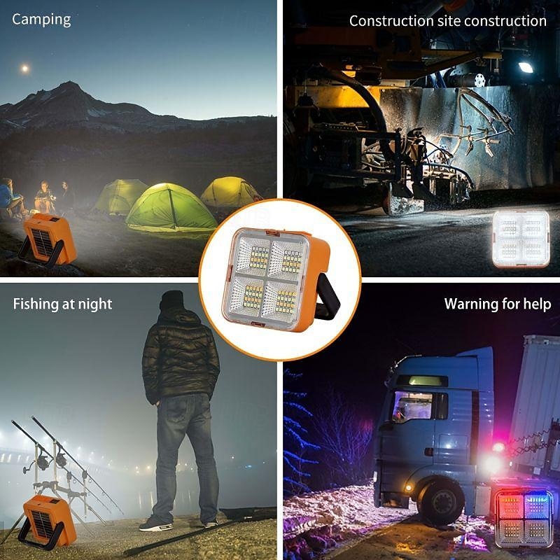 1pc LED Portable Solar Work Light, Rechargeable Magnetic Light, Emergency Worklight with 4 Light Modes for Power Failure, Car Repair, Camping, Construction Job Site 2025 - $15.99 –P6