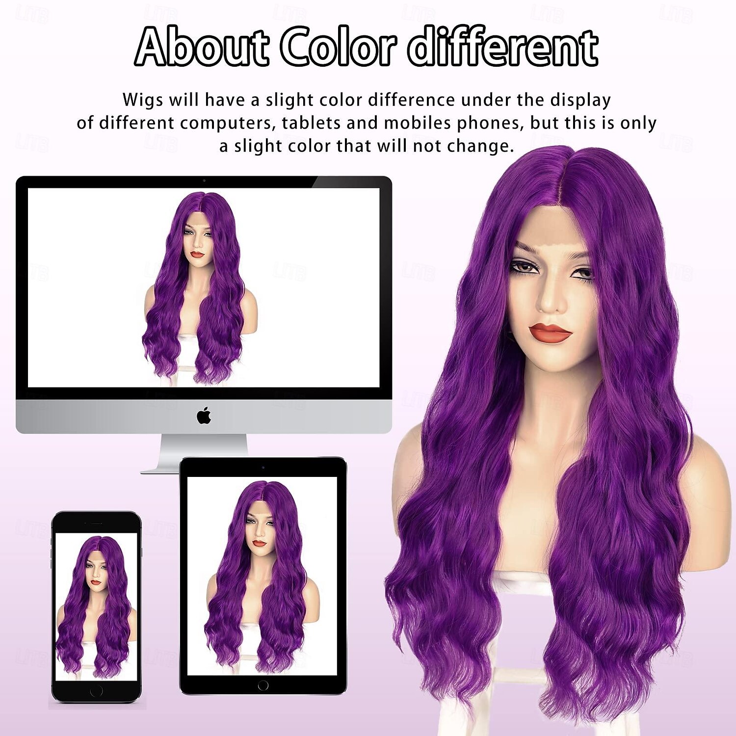 auburn blonde violet vert bleu perruque longues perruques ondulées pour les femmes partie centrale cosplay perruque longue perruques synthétiques bouclées perruques violettes pour les femmes de 2025 ? $18.99 –P5