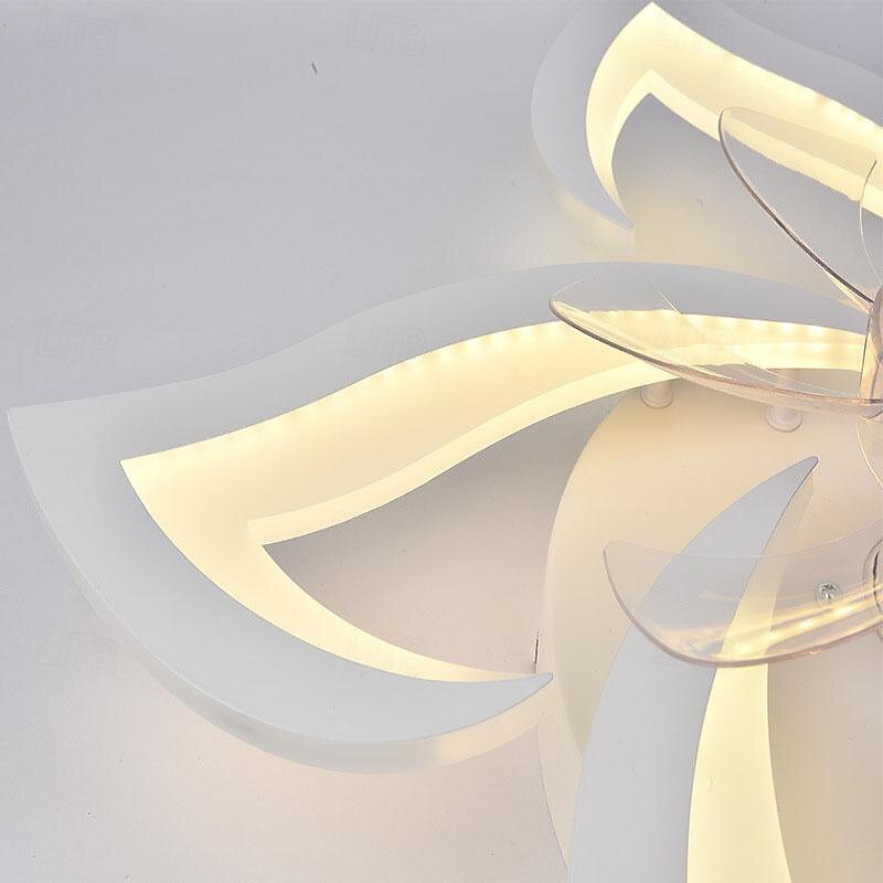 ventilateur de plafond avec lumières 65 cm LED à intensité variable 3 couleurs 6 vitesses pales réversibles avec télécommande, lustre de ventilateur domestique, ventilateur de plafond encastré à de 2025 ? $266.39 –P7