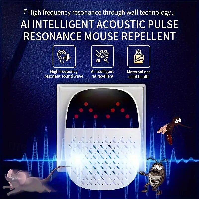 High-Power Acoustic Pulse Ultrasonic Mouse & Mosquito Repeller – Indoor Insect Deterrent Device for Home Protection 2025 - $15.99 –P5