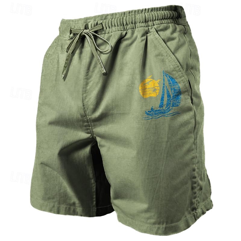 Coconut Tree Men's Cotton Linen Shorts Summer Hawaiian Shorts Beach Shorts Print Drawstring Elastic Waist Breathable Soft 20% Linen Shorts Casual Daily Holiday Streetwear 2026 - $25.99 –P6