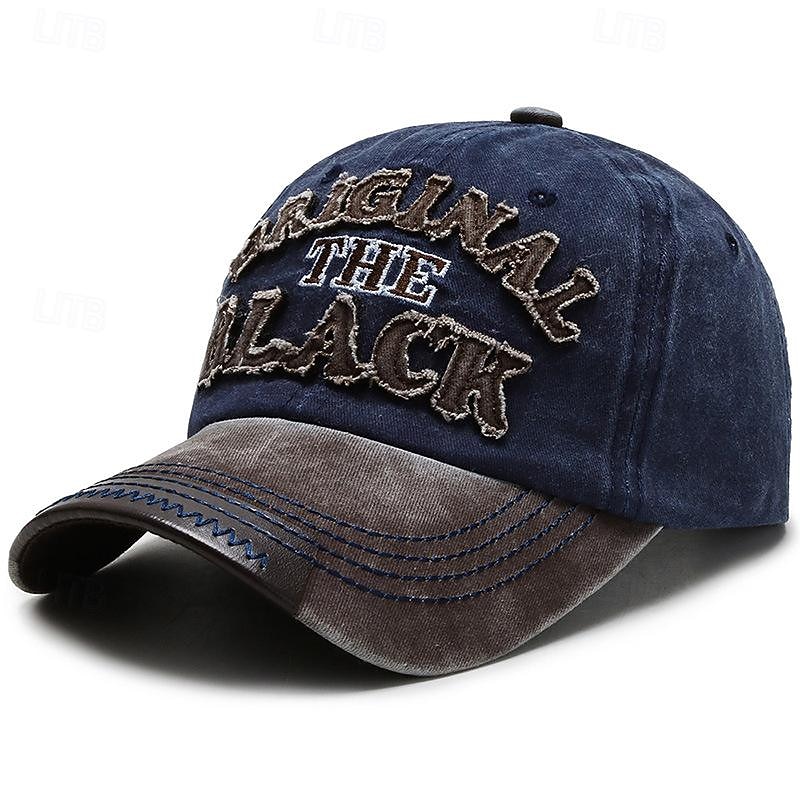 Herre Baseballcaps Solhatt Trucker Hat Svart Navyblå Bomull Broderi Årgang Mote Fritid Gate Daglig Bokstaver Justerbare Solkrem Pustende 2026 - $13.49 –P6