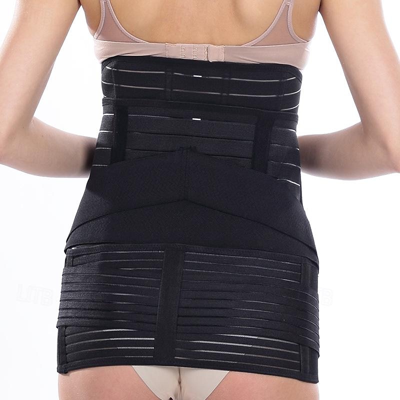3 în 1 înveliș postpartum - centură de recuperare pentru burtă/talie/pelvis bandă neagră pentru burtă postpartum 2025 - $26.99 –P1