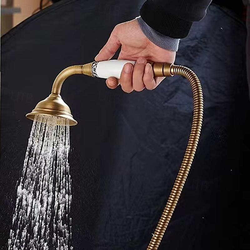 Rubinetto doccia Impostato - Docetta inclusa Stile vintage Ottone antico Esterno Valvola in ottone Bath Shower Mixer Taps del 2025 a $153.99 –P10