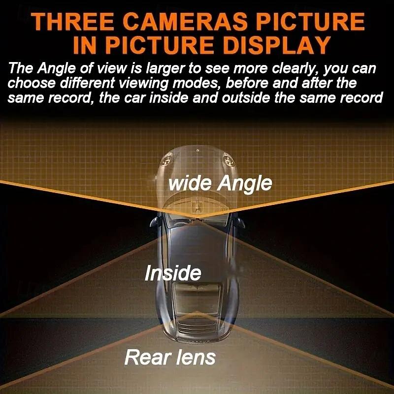 Three-lens Tachograph High-definition Night Vision Astern Image of The Front and Rear Of The Car 2025 - $52.99 –P12