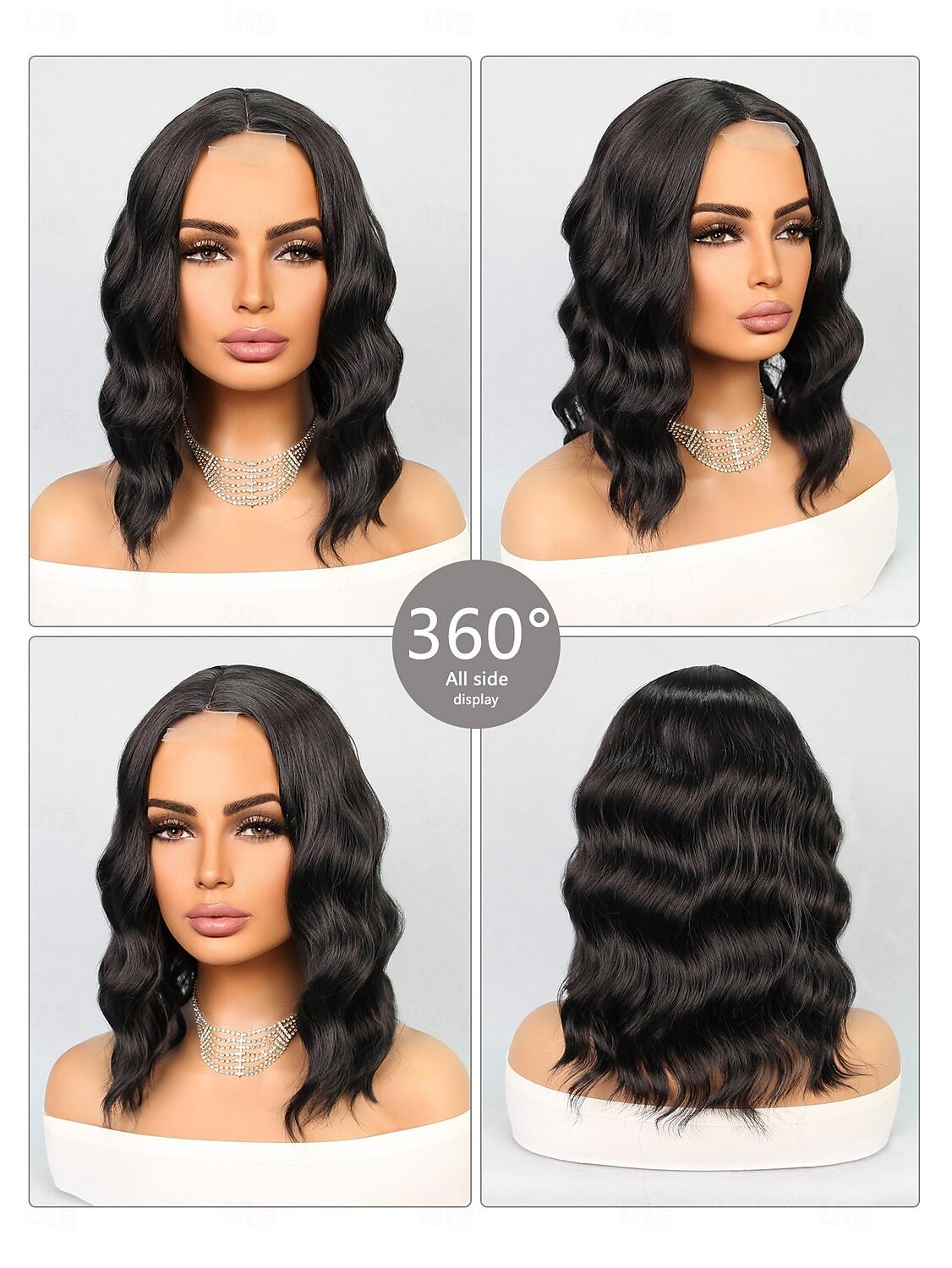 Pruik van synthetisch kant Golvend Stijl 14 inch(es) Zwart Korte bob U-deel Pruik Dames Pruik bruin / Wit Donker Bruin Zwart 2025 - $23.99 –P2
