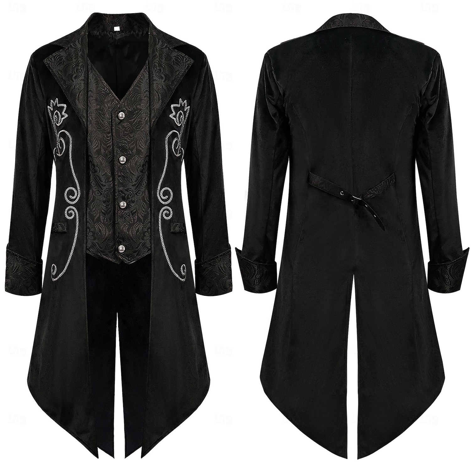 Retro / vintage Punk og gotisk Kostymer i middelalderstil Jakke tailcoat Prins Adelsmann Jacquard Herre Royal Steampunk Maskerade Fest Voksne Frakk 2025 - $49.99 –P2