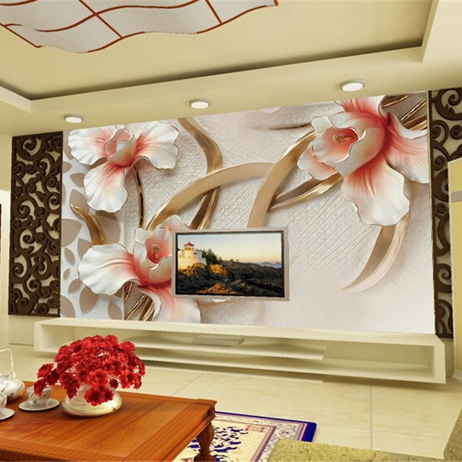 fajne tapety 3d tapeta z kwiatami fototapeta w rolce okładzina ścienna naklejka odklejana i przyklejana materiał PVC/winyl samoprzylepny/przylepny wymagana dekoracja ścienna do salonu kuchnia łazienka 2025 - $15.49 -P3