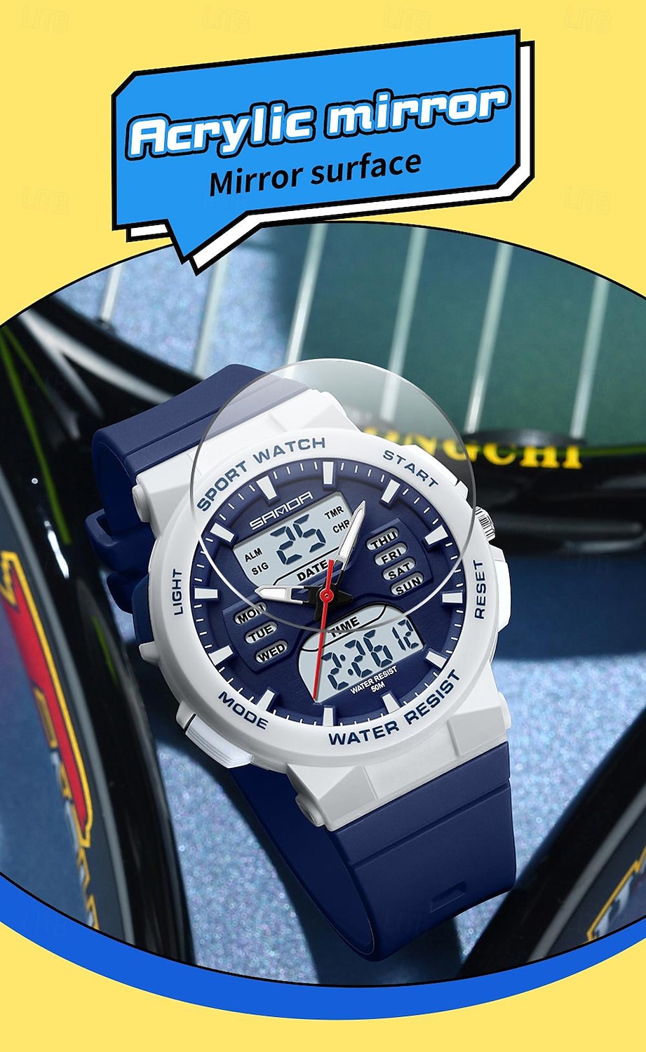 SANDA Men Digital Watch Fashion Casual Business Wristwatch Luminous Stopwatch Countdown Calendar TPU Watch 2025 - $28.99 –P10