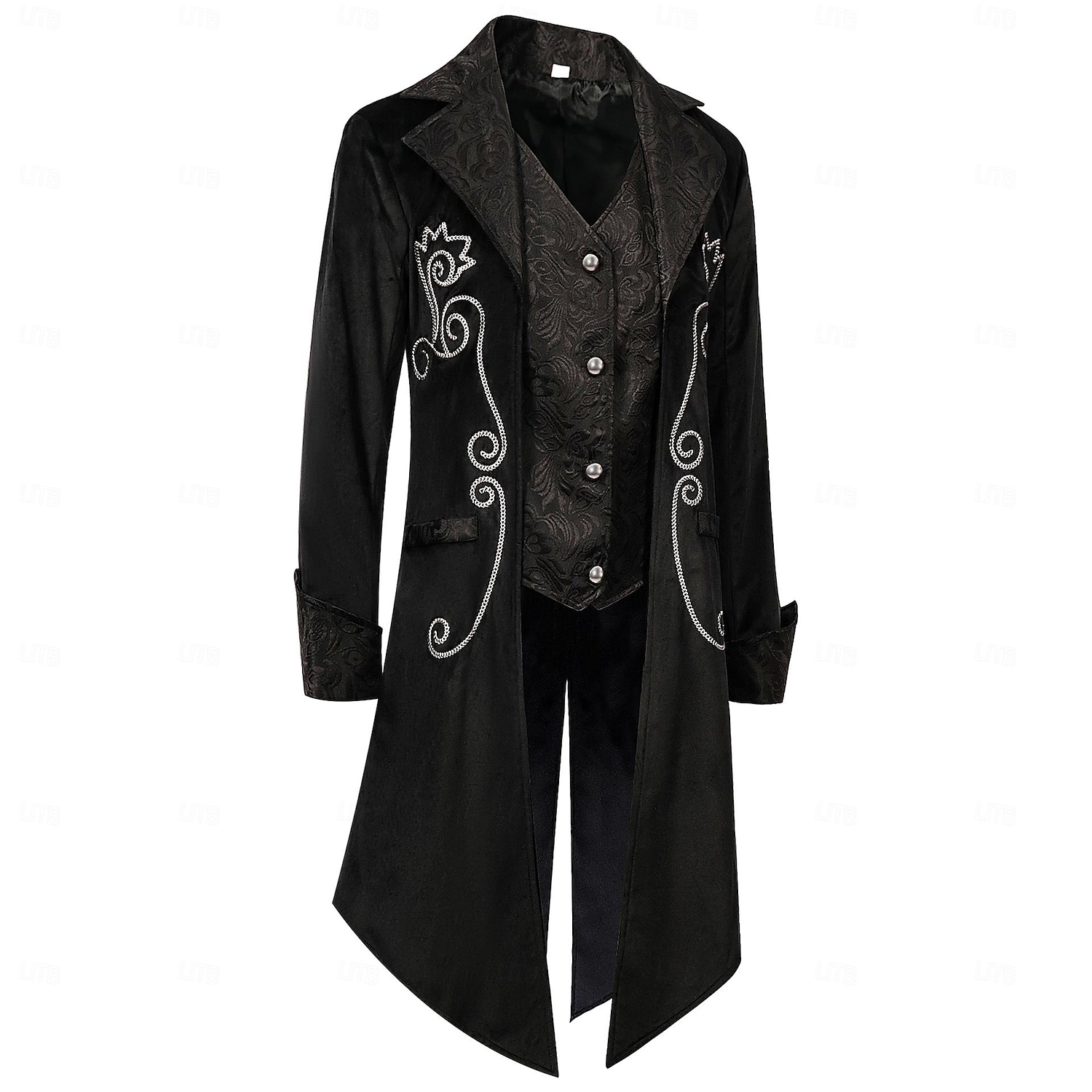 Retro / vintage Punk og gotisk Kostymer i middelalderstil Jakke tailcoat Prins Adelsmann Jacquard Herre Royal Steampunk Maskerade Fest Voksne Frakk 2025 - $49.99 –P7