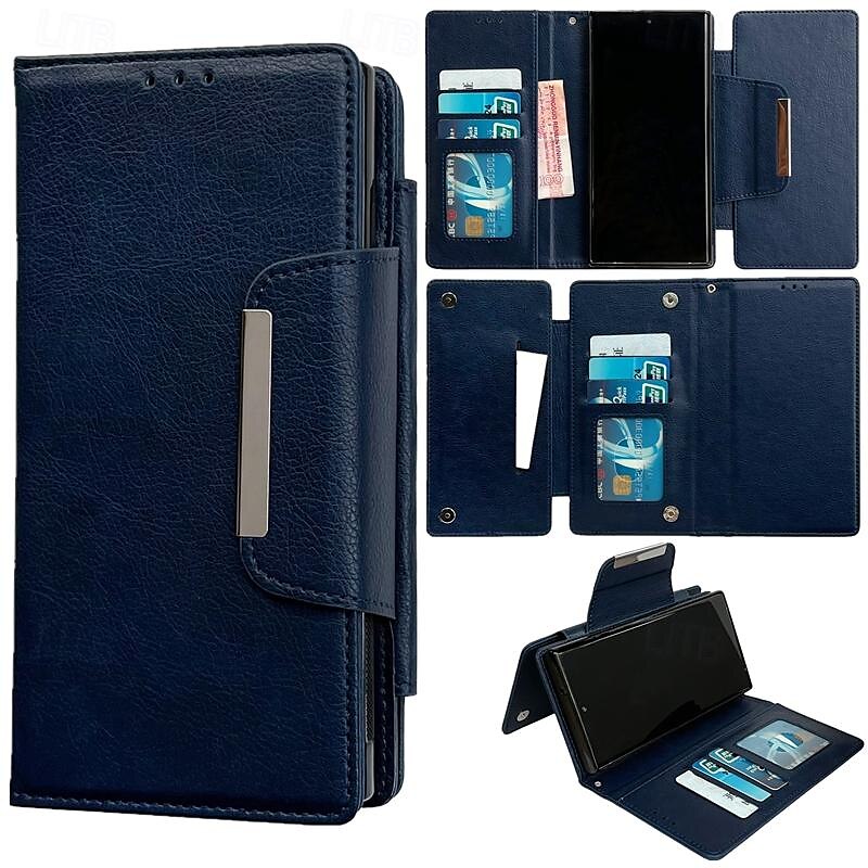 Phone Case For Samsung Galaxy S24 S23 S22 S21 Ultra Plus A55 A35 A25 A15 5G A54 A34 A14 A53 A33 A23 A13 S20 FE S25 Ultra Back Cover with Stand Holder Magnetic Card Slot Retro TPU PU Leather 2025 - $24.99 –P1