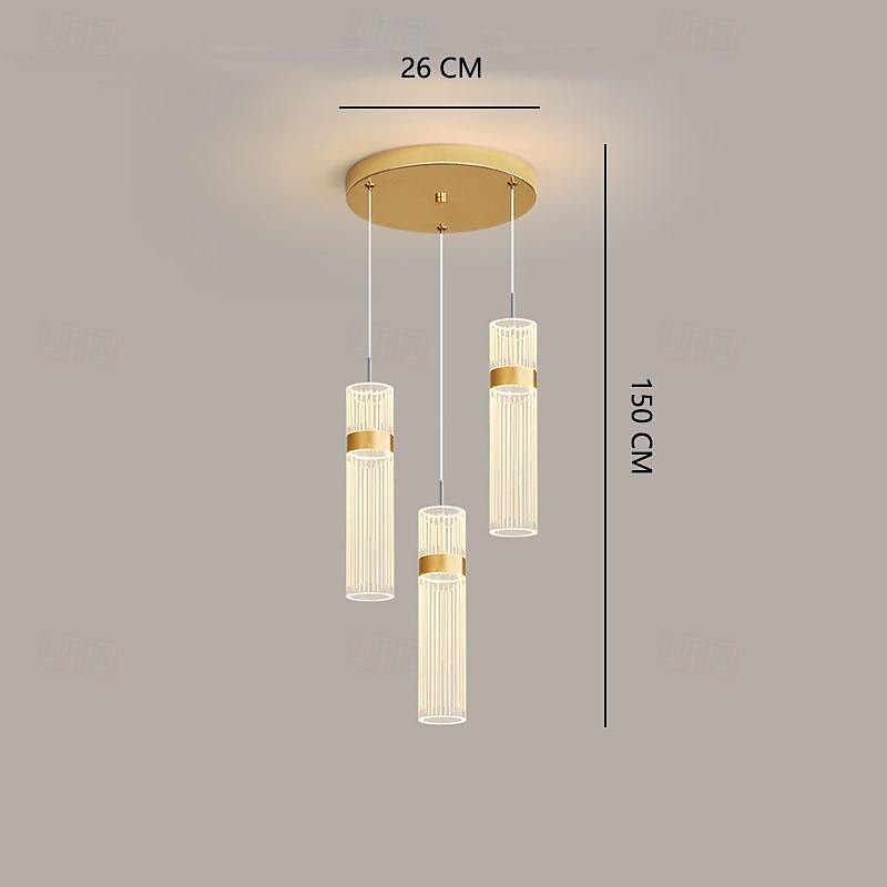 3 lumières 5 lumières 28 cm Conception unique Conception de l'île Lampe suspendue Acrylique Acrylique Plaqué Finitions Peintes Moderne Style nordique 85-265V de 2025 ? $313.29 –P7