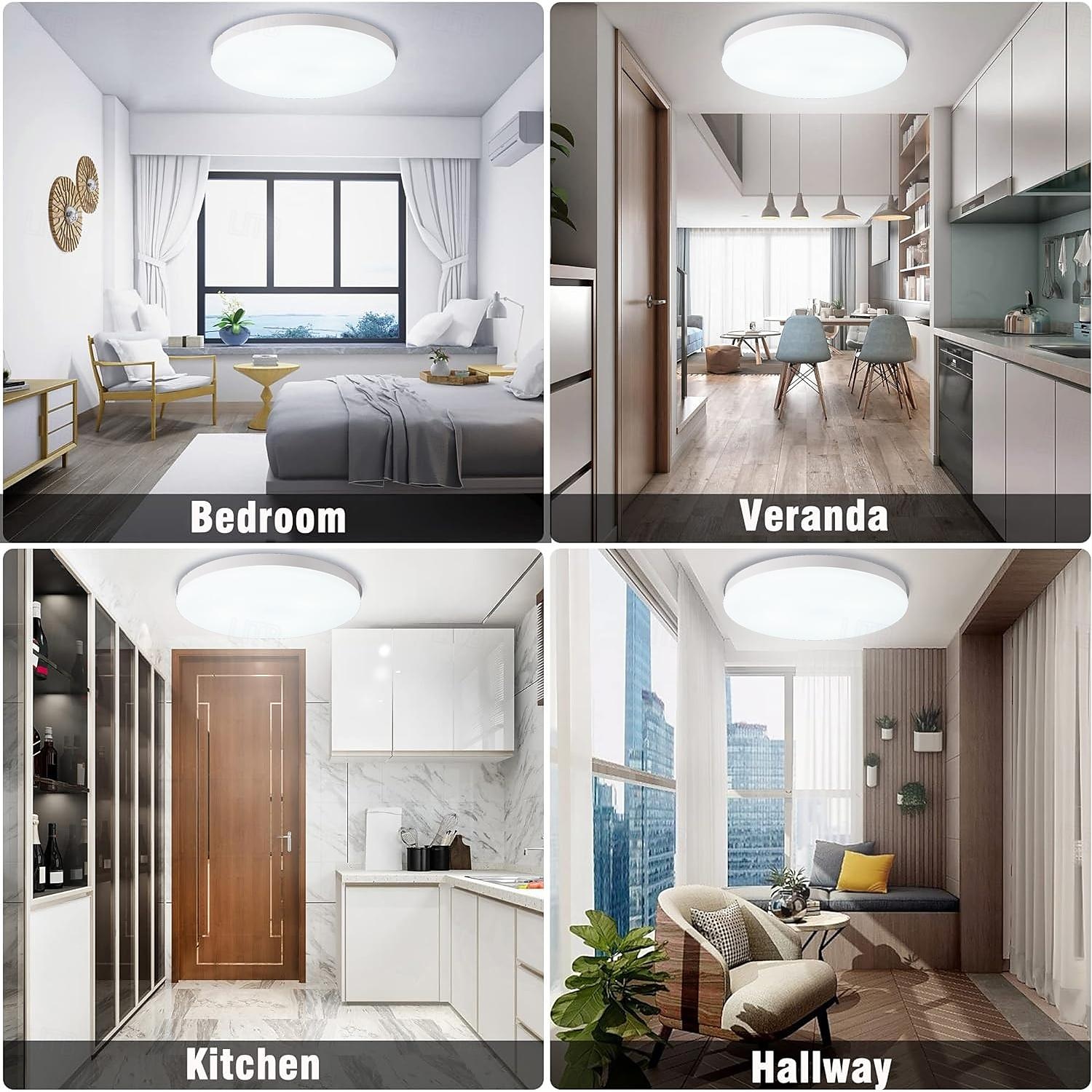 Light ControlRadar Motion Sensor Light 12W 18W 6000K Wired Ceiling Light Fixture Motion Detector LED Ceiling Light Embedded Sensor Light for Corridor Staircase Food Cabinet Laundry AC220V 2025 - $24.99 –P7