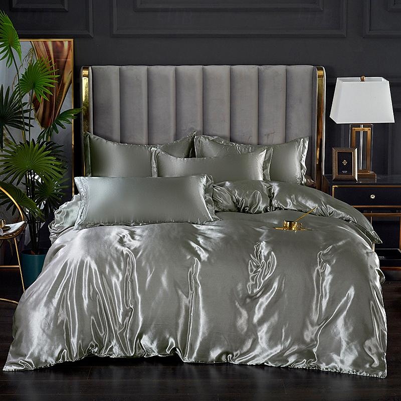 Set copripiumino rinfrescante 3 pezzi lenzuolo rinfrescante set biancheria da letto in raso di seta di lusso con più colori set copripiumino morbido tinta unita 1 copripiumino 2 federe del 2025 a $37.99 –P12