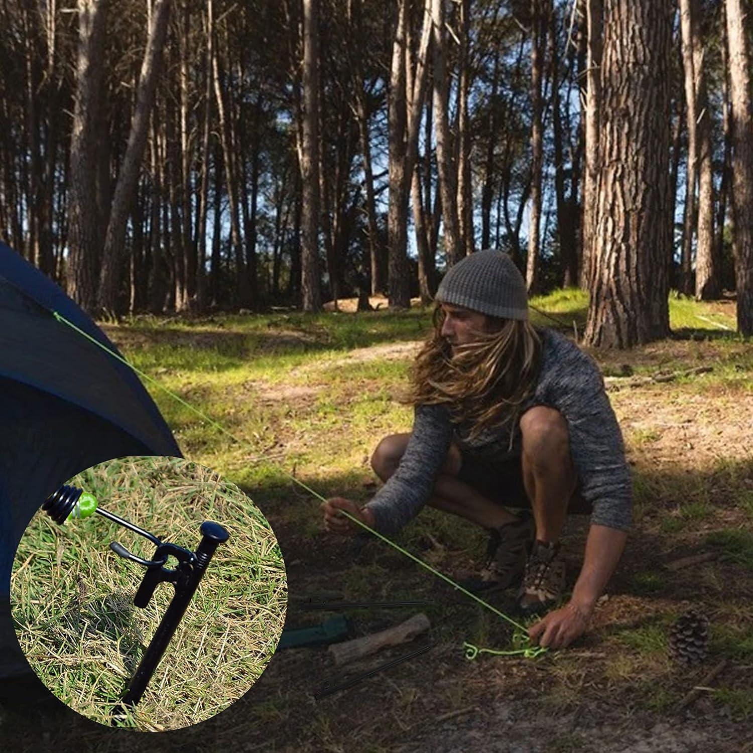 Confezione da 8/16 picchetti per tende in metallo resistente per picchetti per tende da campeggio in acciaio da 8 pollici infrangibili e inflessibili del 2025 a $22.99 –P2
