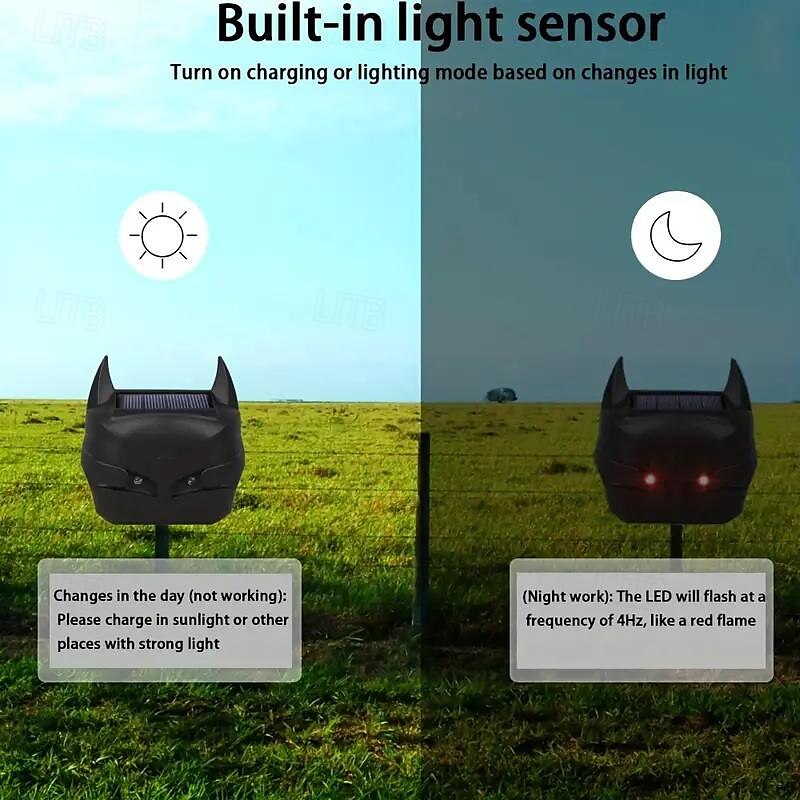 Solar Powered Animal Repeller Solar Ultrasonic Animal RepellentDeterrent Cat/Bird Repeller Frighten Animals Sonar Repellent 2025 - $17.99 –P7