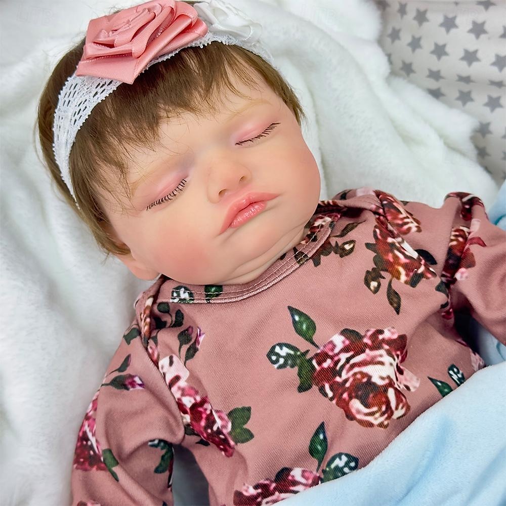 18 pouce Poupée Reborn Jouet pour Bébé & Nourrisson Poupée Reborn Toddler Poupée Poupée bébé Reborn Bébé Nouveau née réaliste Cadeau Membres en silicone 3/4 et corps rempli de coton cadeaux noël de 2025 ? $139.99 –P4