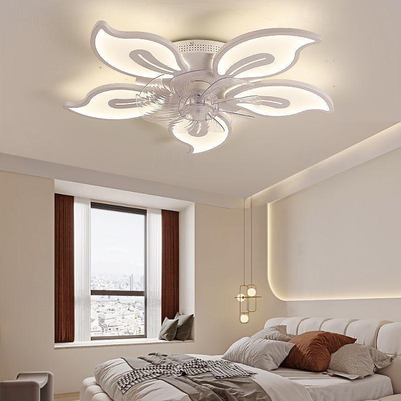 ventilateur de plafond avec lumières 65 cm LED à intensité variable 3 couleurs 6 vitesses pales réversibles avec télécommande, lustre de ventilateur domestique, ventilateur de plafond encastré à de 2025 ? $266.39 –P12