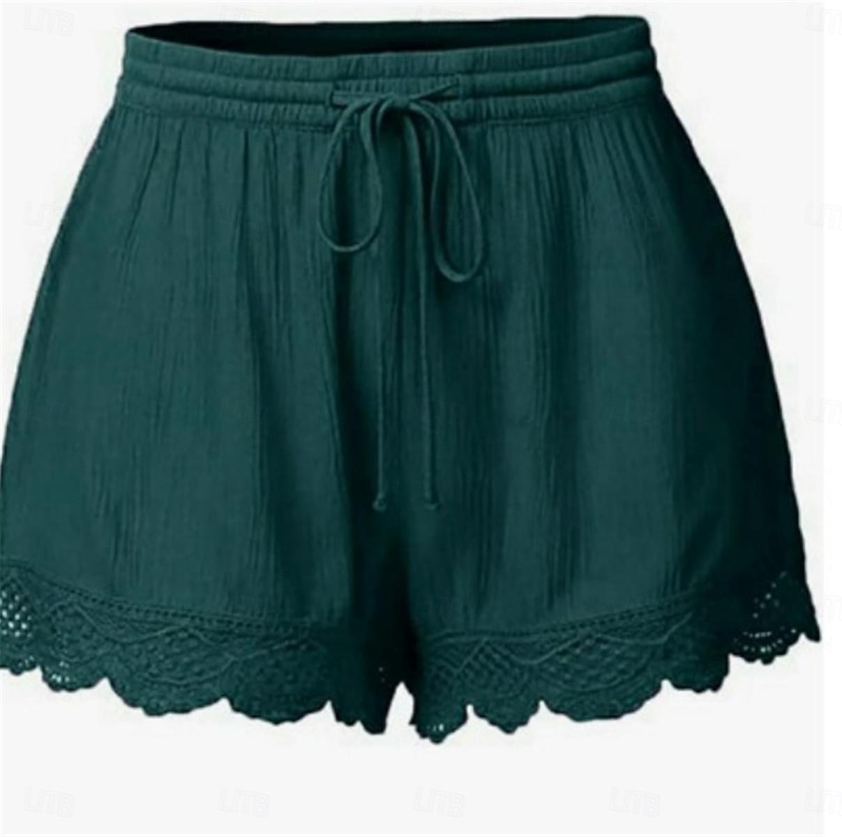 Per donna Chino Pantaloncini Essenziale Informale Breve Vita alta Liscio Design elastico con coulisse Taglio alto Traspirabilità Morbido Media elasticità Casual / quotidiano Fine settimana Vinaccia del 2025 a $15.99 –P6