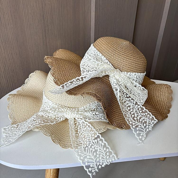 Sombreros Acrílico / Algodón Hebra Sombrero de copa Sombrero para el sol Casual Festivos Elegante Retro Con Cintas Color Puro Celada Sombreros 2025 - $18.99 –P4