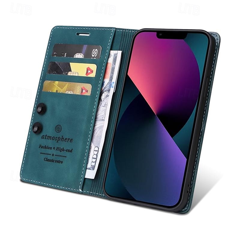 τηλέφωνο tok Για iPhone 16 iPhone 15 Pro Max iPhone 14 13 12 11 Pro Max Plus Θήκη κάρτας πορτοφολιού Προστατευτικό για όλο το σώμα Σταντ ποδηλάτου Υποδοχή κάρτας Ρετρό TPU PU δέρμα 2025 - $18.99 –P6