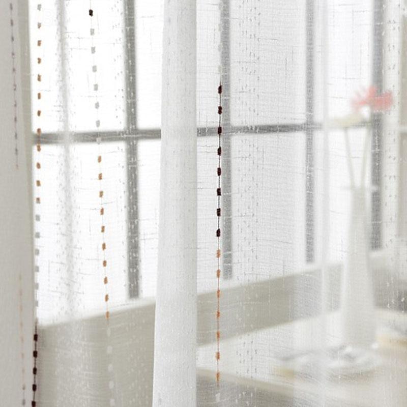 One Panel Modern Minimalist Style Vertical Striped Imitation Linen Curtain Living Room Bedroom Dining Room Semi Transparent Window Screen 2025 - $28.99 –P4