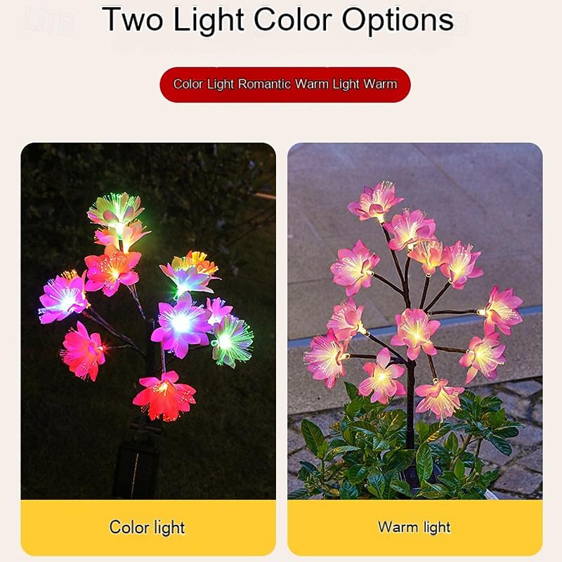 светодиодный имитационный цветок на солнечной батарее, 8 режимов, светильник для газона, цветок камелии, уличный водонепроницаемый садовый светильник, вилла, парк, двор, лужайка, дорожка, ландшафтное 2026 - $21.99 –P8
