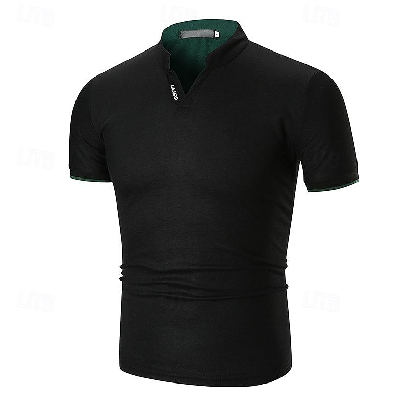 Herr Golftröja golfpolo Arbete Ledigt Hög krage Kortärmad Grundläggande Modern Slät Klassisk Vår & sommar Normal Svart Vit Grå Golftröja 2025 - $12.99 –P6