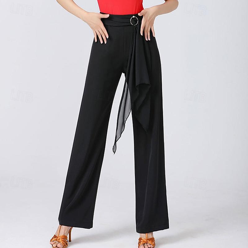 Danse latine Danse de Salon Pantalon Châssis / rubans Couleur Pure Fantaisie Femme Utilisation Entraînement Taille haute Polyester de 2025 ? $39.99 –P2