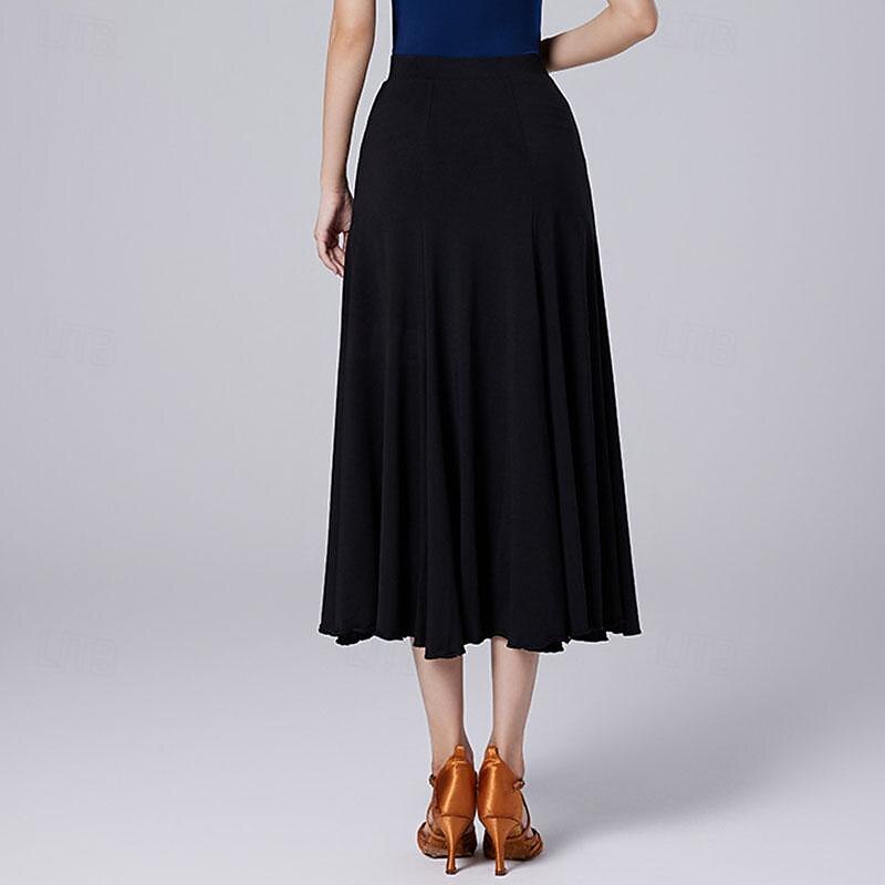 Balli latino-americani Balli da sala Gonne Colore Puro Per donna Prestazioni Addestramento Alto Poliestere del 2026 a $49.99 –P5