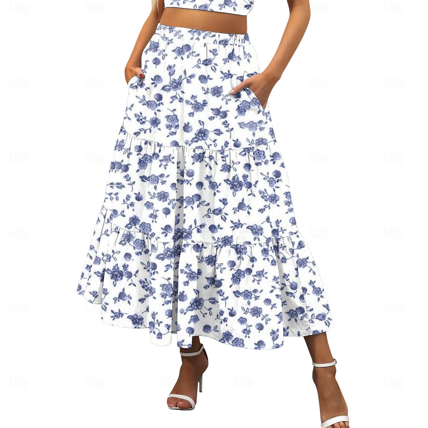 Women's Skirt A Line Swing Maxi Skirts Print Floral Holiday Vacation Summer Cotton Casual Boho Yellow Pink Red Navy Blue 2025 - $18.99 –P2