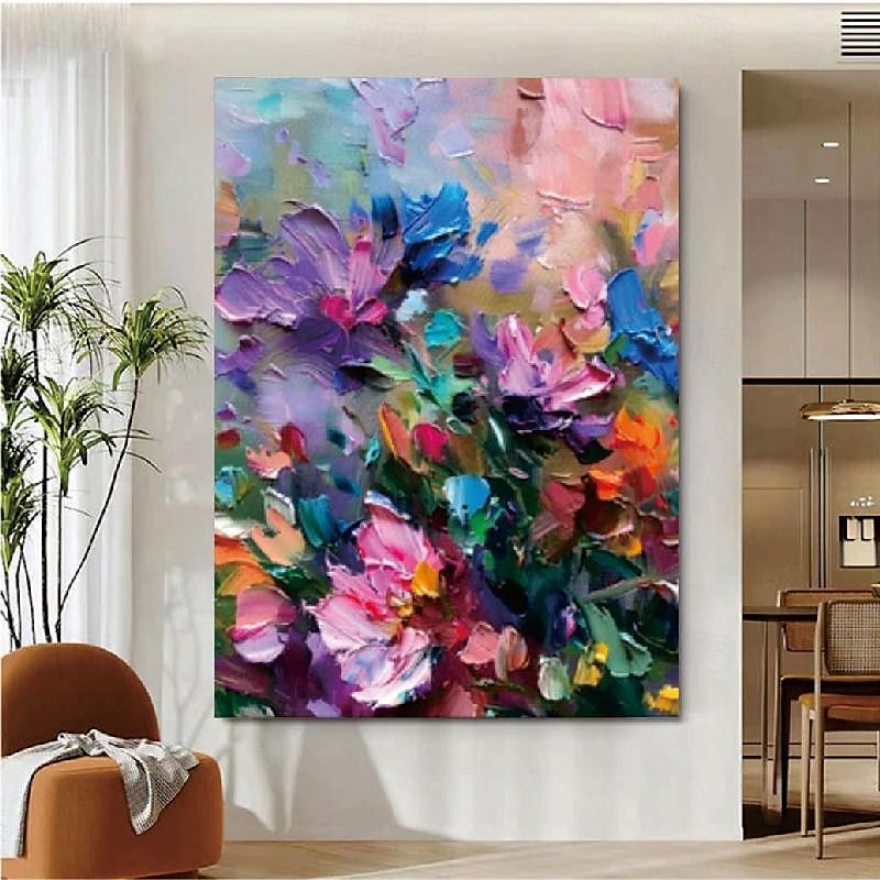 3d tjock landskapsmålning konst handmålad kniv landskap oljemålning canvas väggkonst abstrakt blomma målning konst för vardagsrum sovrum hotell väggdekoration 2025 - $108.99 –P5