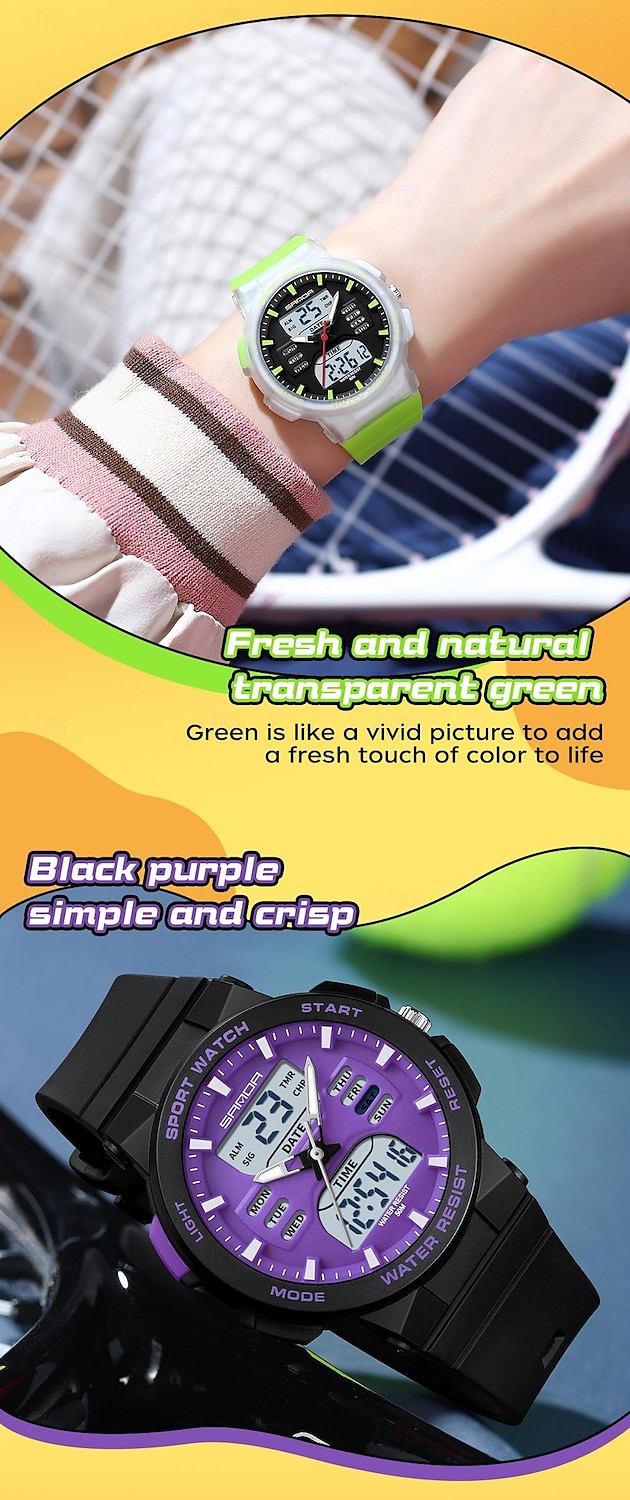 SANDA Men Digital Watch Fashion Casual Business Wristwatch Luminous Stopwatch Countdown Calendar TPU Watch 2025 - $28.99 –P3