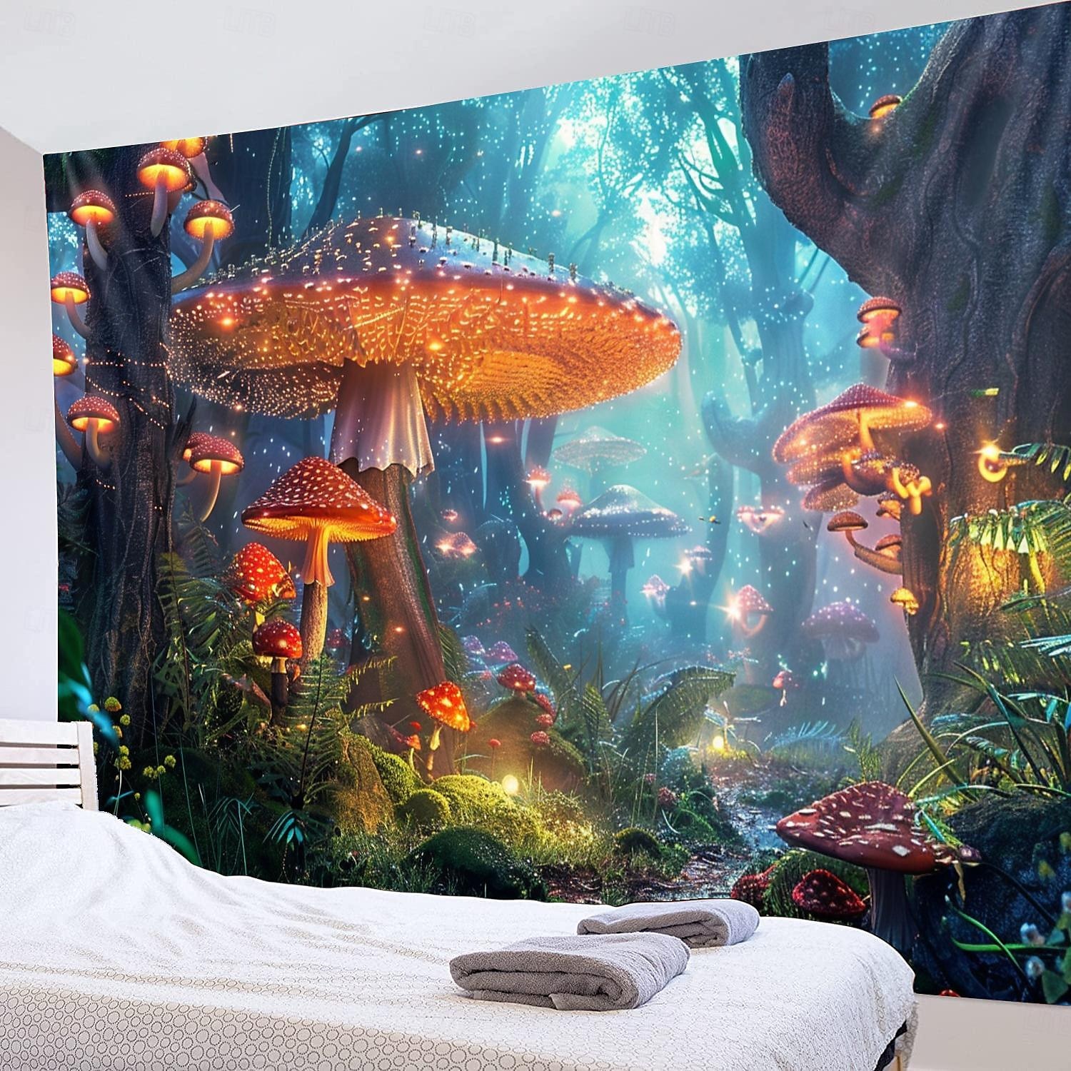 Trippy floresta cogumelos pendurado tapeçaria arte da parede grande tapeçaria mural decoração fotografia pano de fundo cobertor cortina casa quarto sala de estar decoração de 2025 por $16.99 –P16