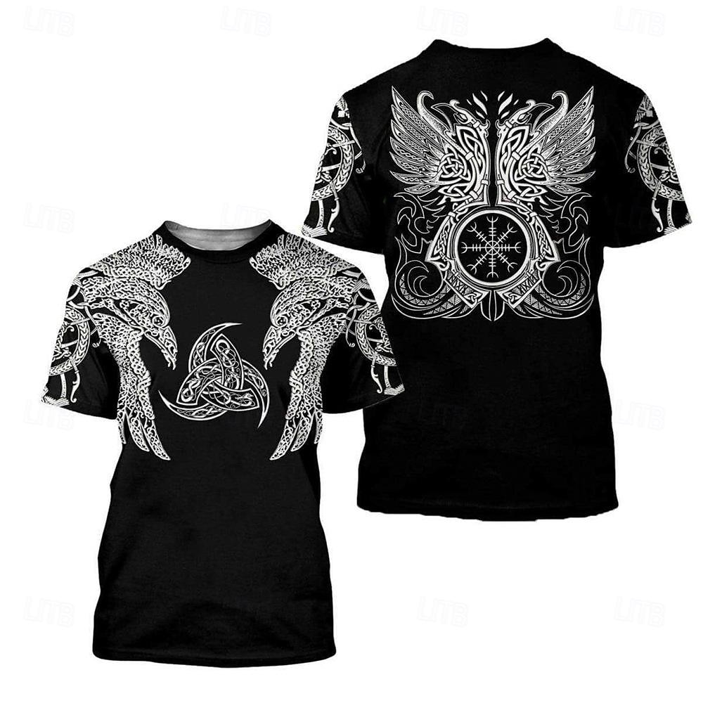 Viking Tattoo T-shirt Print 3D Graphic For Men's Adults' Carnival Masquerade 3D Print Casual Daily 2025 - $17.99 –P2