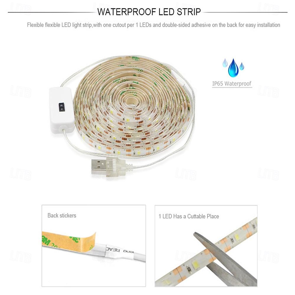 2025年 USB LED ライト ストリップ センサー付き DC 5V モーション センサー付き ハンド LED ストリップ テープ USB LED ストリップ ランプ 寝室 家庭用 キッチン ワードローブ 装飾用  コレクション – $9.49 –P3