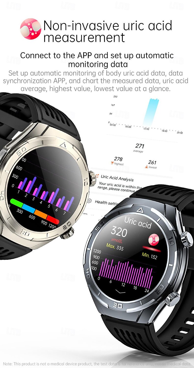 696 FD02 Smart Watch 1.46 inch Smartwatch Fitness Running Watch Bluetooth ECG+PPG Pedometer Call Reminder Compatible with Android iOS Women Men Hands-Free Calls Message Reminder IP 67 50mm Watch Case 2025 - $89.99 –P14