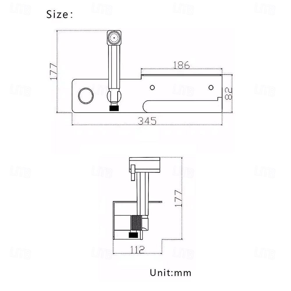 spruzzatore per bidet oro spazzolato valvola in ottone a pulsante nascosto con ripiano porta carta spruzzatore in plastica tubo in pvc grigio del 2025 a $286.73 –P13