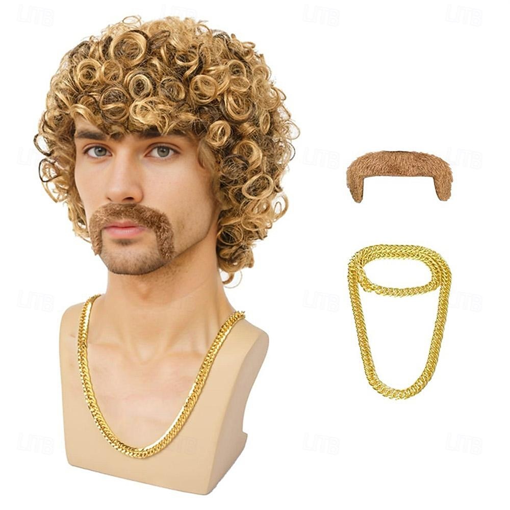Disco Wig 70s Costumes Wig Afro Wig Men Short Curly Natural Fluffy Synthetic hair Wig for Carnival Disco Party Halloween Wigs 2025 - $18.99 –P3
