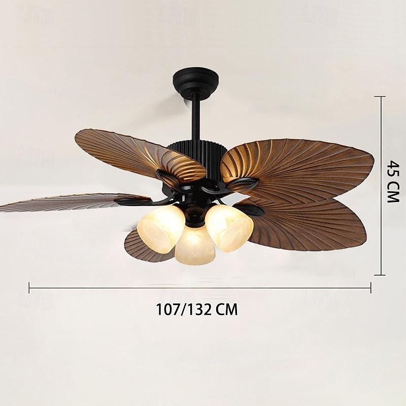 3 luci 108 cm Design Singolo Ventilatore da soffitto Metallo Vetro Finiture Verniciate Vintage Stile Nordico 110-120V 220-240V del 2025 a GBP £267 –P2
