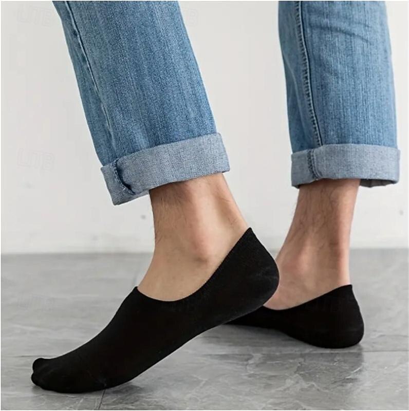 Муж. 5 шт Мульти пакеты Носки Носки до щиколотки Подследники Повседневные носки Черный Белый Цвет Полотняное плетение Для занятий спортом Повседневные Отпуск Классический Средней плотности Весна Осень 2026 - $7.99 –P6