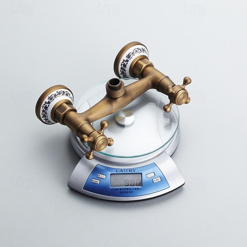 Rubinetto doccia Impostato - Docetta inclusa Stile vintage Ottone antico Esterno Valvola in ottone Bath Shower Mixer Taps del 2025 a $153.99 –P7