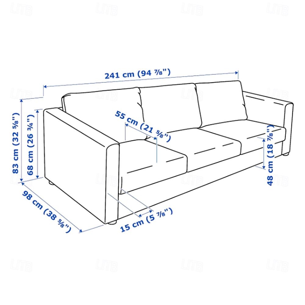 3-Seat Sofa Cover 100% Cotton Solid Color Quilted Slipcovers VIMcover LITB PRIME cover 2025 - $397.29 –P1
