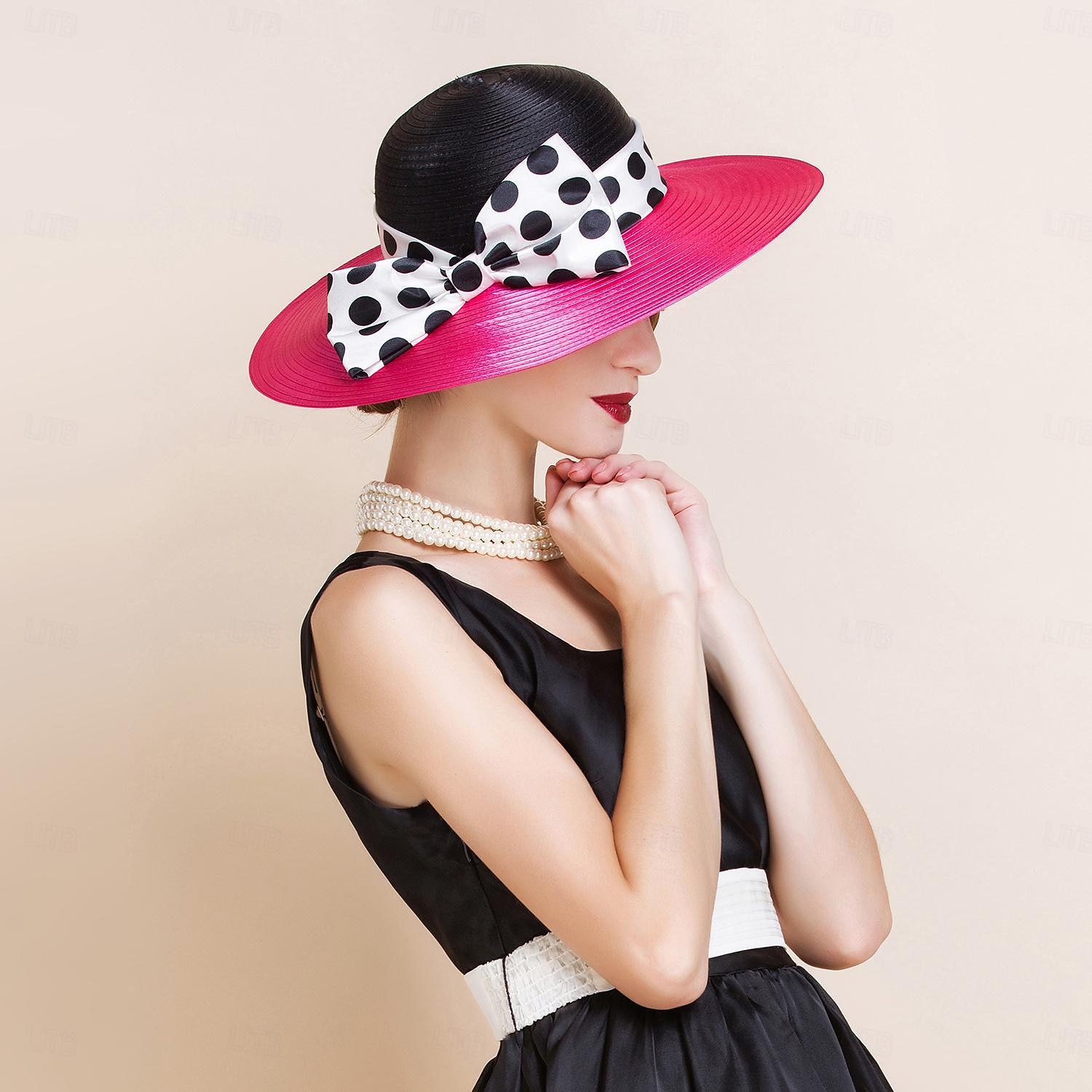 Cappelli Fibra Bombetta / Cappello a cloche Cappello a secchiello Cappello di paglia Matrimonio Tè Elegante Matrimonio Con Fiocco Pois Copricapo Copricapo del 2025 a $49.99 –P5