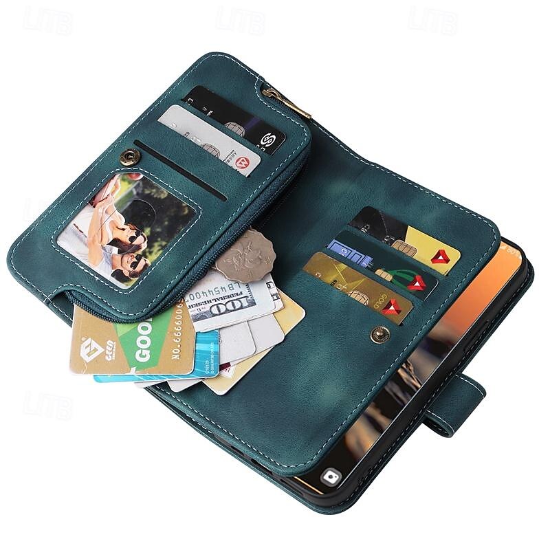 Phone Case For Samsung Galaxy S23 S22 S21 S20 Ultra Plus FE A73 A53 A33 A23 A13 Note 20 Ultra 10 Plus Wallet Case Zipper Full Body Protective with Wrist Strap Retro TPU PU Leather 2025 - $24.99 –P10