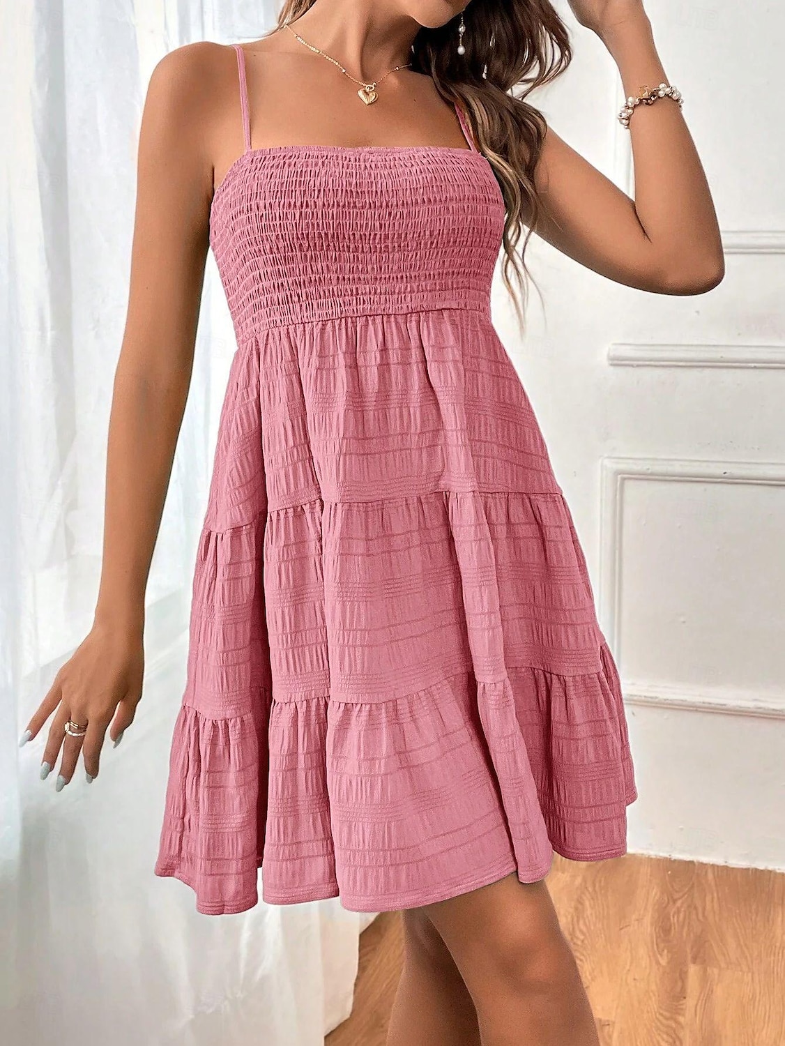 Mulheres Vestido midi Vestido de chiffon Vestidos Boho Chic Vestido elegante Elegante Boêmia Vintage Férias Diário Encontro Normal Tecido Sem Manga Com Alças Finas Preto Rosa Azul Verde Verão de 2025 por $31.99 –P2