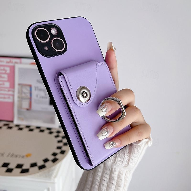 Phone Case For iPhone 16 iPhone 15 Pro Max Plus iPhone 14 13 12 11 Pro Max Plus Mini SE Back Cover with Stand Holder with Wrist Strap Card Slot Retro TPU PU Leather 2025 - $18.99 –P11