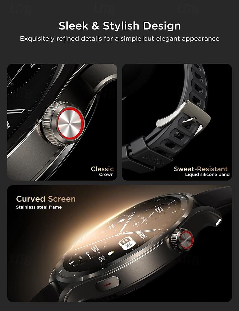 Joyroom JR-FV1 Smart Watch 1.43 inch Smartwatch Fitness Running Watch Bluetooth Pedometer Call Reminder Fitness Tracker Compatible with Android iOS Women Men Long Standby Hands-Free Calls Waterproof 2025 - $97.99 –P12