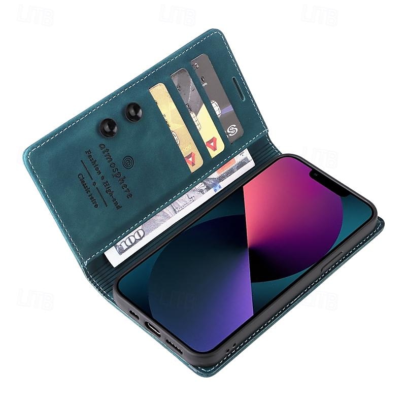 τηλέφωνο tok Για iPhone 16 iPhone 15 Pro Max iPhone 14 13 12 11 Pro Max Plus Θήκη κάρτας πορτοφολιού Προστατευτικό για όλο το σώμα Σταντ ποδηλάτου Υποδοχή κάρτας Ρετρό TPU PU δέρμα 2025 - $18.99 –P7